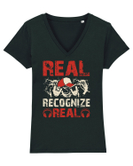 Real Recognize Real Tricou mânecă scurtă guler V Damă Evoker