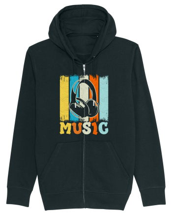 Vintage Headphones Hip Hop Music Black