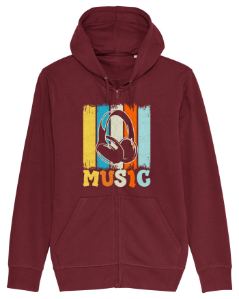 Vintage Headphones Hip Hop Music Burgundy