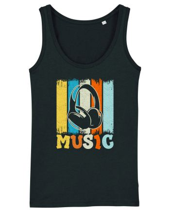 Vintage Headphones Hip Hop Music Black