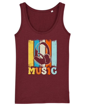 Vintage Headphones Hip Hop Music Burgundy