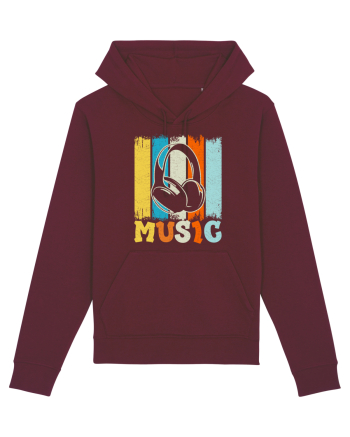 Vintage Headphones Hip Hop Music Burgundy