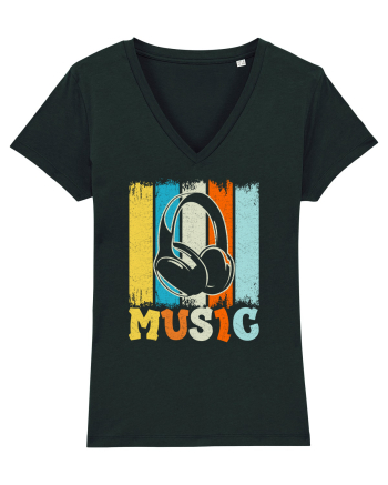 Vintage Headphones Hip Hop Music Black