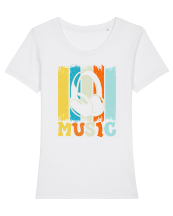 Vintage Headphones Hip Hop Music White
