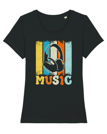 Vintage Headphones Hip Hop Music Black
