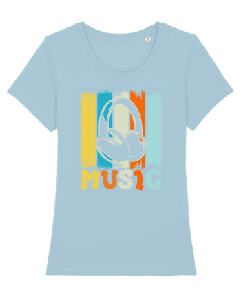 Vintage Headphones Hip Hop Music Sky Blue