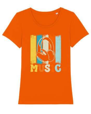 Vintage Headphones Hip Hop Music Bright Orange