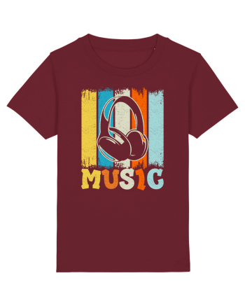Vintage Headphones Hip Hop Music Burgundy
