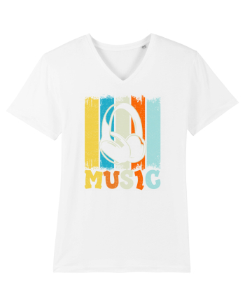Vintage Headphones Hip Hop Music White