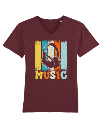 Vintage Headphones Hip Hop Music Burgundy