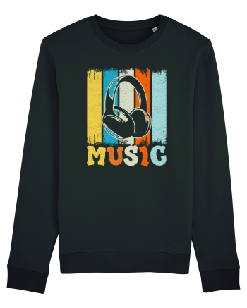 Vintage Headphones Hip Hop Music Black