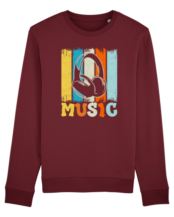 Vintage Headphones Hip Hop Music Burgundy