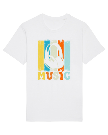 Vintage Headphones Hip Hop Music White