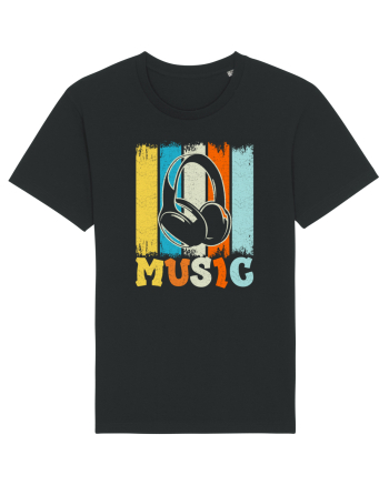Vintage Headphones Hip Hop Music Black
