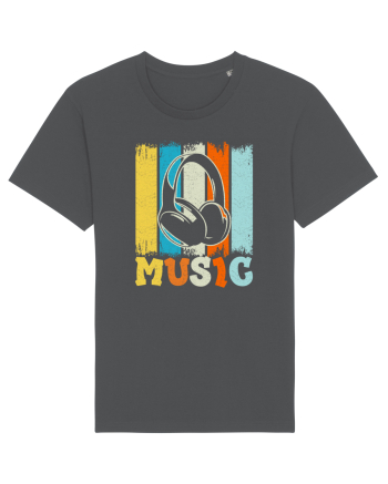 Vintage Headphones Hip Hop Music Anthracite