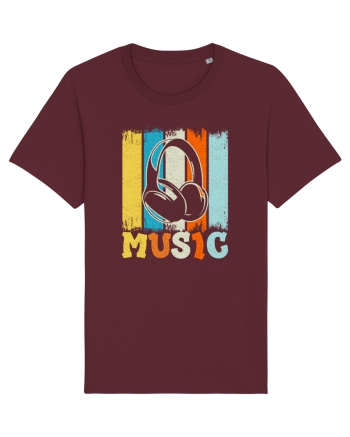 Vintage Headphones Hip Hop Music Burgundy