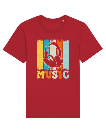 Vintage Headphones Hip Hop Music Red