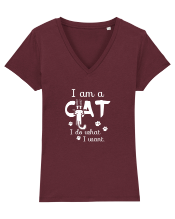 I am a Cat Burgundy