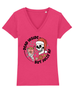 DEAD INSIDE BUT JOLLY AF Tricou mânecă scurtă guler V Damă Evoker