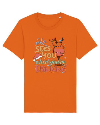 HE SEES YOU WHEN YOU’RE DRINKING Bright Orange