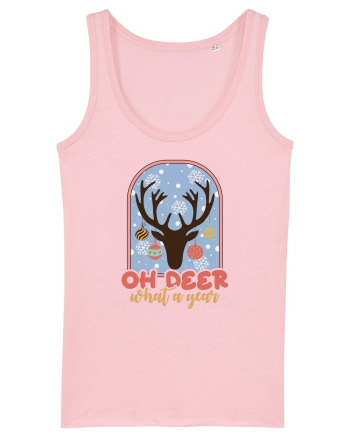 Oh Deer What A Year Cotton Pink