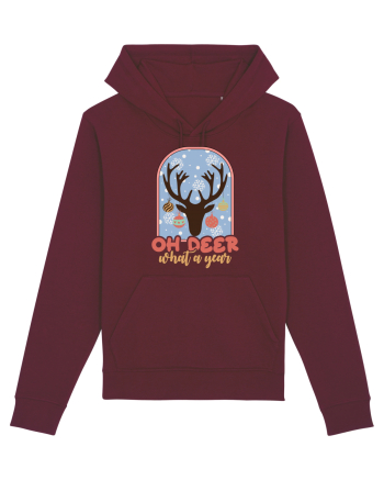 Oh Deer What A Year Burgundy