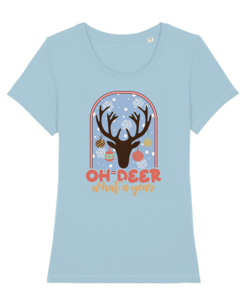 Oh Deer What A Year Sky Blue