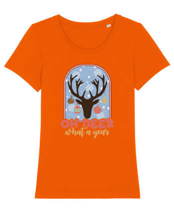 Oh Deer What A Year Bright Orange