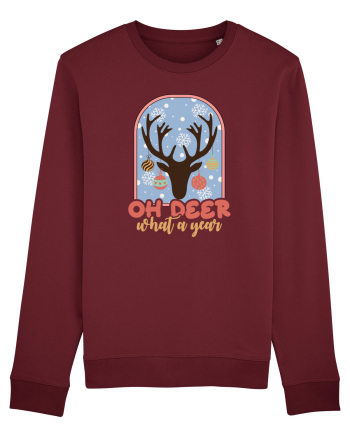 Oh Deer What A Year Burgundy