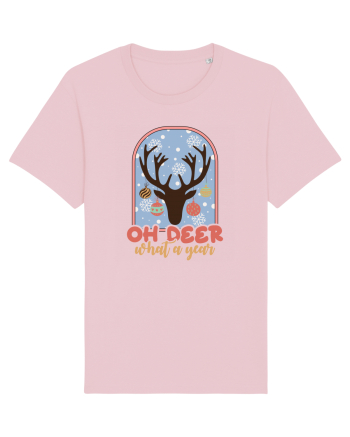 Oh Deer What A Year Cotton Pink
