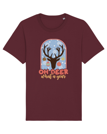 Oh Deer What A Year Burgundy