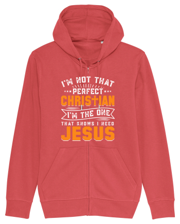 I'm not that perfect christian i'm the dna that knows i need Jesus Carmine Red