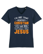 I'm not that perfect christian i'm the dna that knows i need Jesus Tricou mânecă scurtă guler V Bărbat Presenter