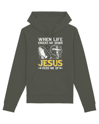 When life knocks me down Jesus picks me up Khaki