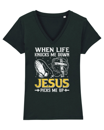When life knocks me down Jesus picks me up Black