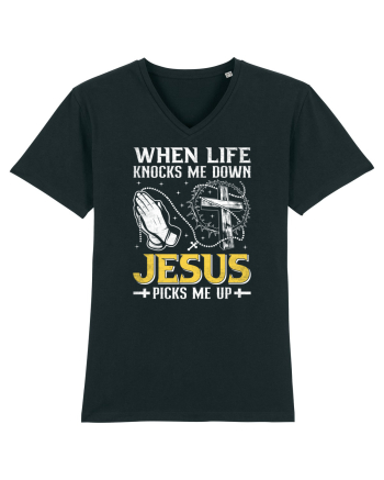 When life knocks me down Jesus picks me up Black