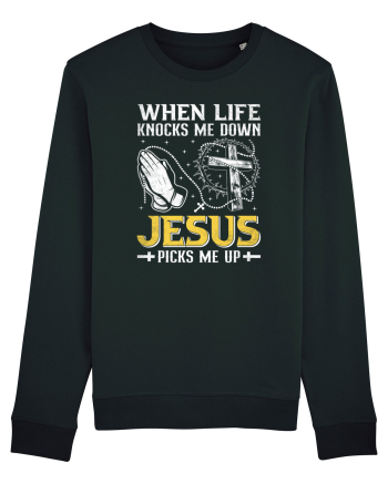 When life knocks me down Jesus picks me up Black