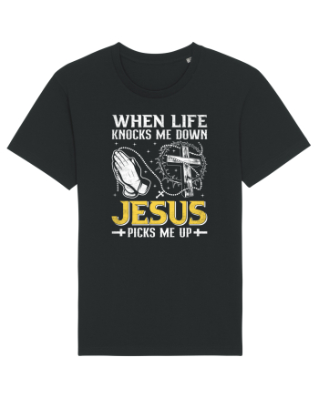 When life knocks me down Jesus picks me up Black