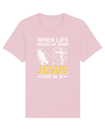 When life knocks me down Jesus picks me up Cotton Pink