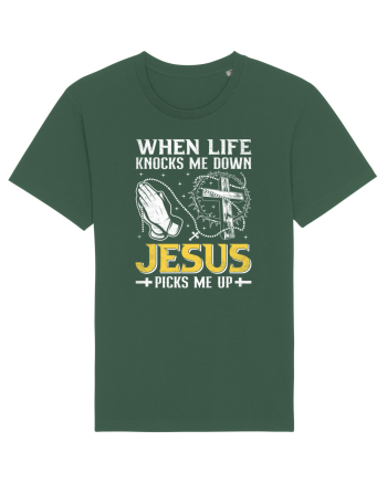 When life knocks me down Jesus picks me up Bottle Green