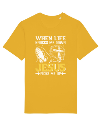 When life knocks me down Jesus picks me up Spectra Yellow