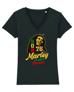 Bob Marley positive vibration Tricou mânecă scurtă guler V Damă Evoker
