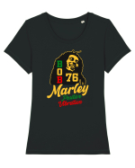 Bob Marley positive vibration Tricou mânecă scurtă guler larg fitted Damă Expresser