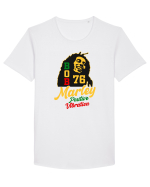 Bob Marley positive vibration Tricou mânecă scurtă guler larg Bărbat Skater