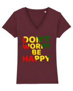 Don't worry be happy Tricou mânecă scurtă guler V Damă Evoker
