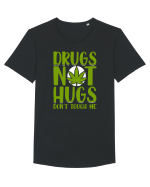 Drugs not hugs don't touch me Tricou mânecă scurtă guler larg Bărbat Skater