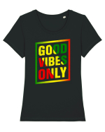 Good Vibes Only Tricou mânecă scurtă guler larg fitted Damă Expresser