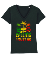 Jamaica is calling I must go Tricou mânecă scurtă guler V Damă Evoker