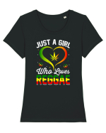 Just a girl who loves reggae Tricou mânecă scurtă guler larg fitted Damă Expresser