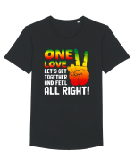 One love let's get together and feel all right! Tricou mânecă scurtă guler larg Bărbat Skater